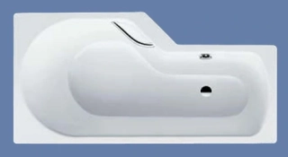 vana Kaldewei Minilux Star 160/80 model 843 s otvory pro madla k vaničce 851, smaltovaná ocel, bílá