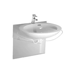 umyvadlo Laufen Design by F.A. Porsche 1154.1 s otvorem, vlnolamem a držákem na ručník 69/65 cm, bílé